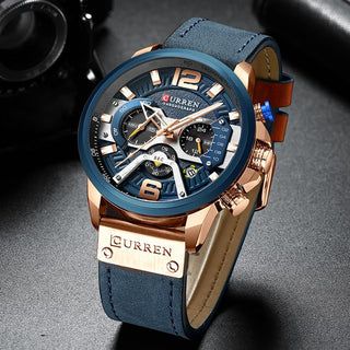 Top  CURREN Brand Casual Fashion Watches for Male Sport Military Leather Wrist Watch Men Watch Chronograph Relojes Hombre ALODIA STORE