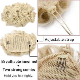 HAIRRO Synthetic Chignon Drawstring Scrunchies Elastic Band Hair Bun Straight Updo Hairpiece Synthetic Hair Natural Fake Hair ALODIA STORE