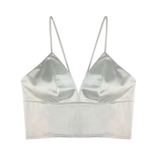 Heeatal Sexy Satin Crop Top Women Bra Sexy Cross Strap Wireless Bralette Crochet Top Female Padded Seamless Tops Ropa De Mujer ALODIA STORE