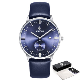 Famous Brand WWOOR Watch Men Luxury Casual Quartz Watches For Men Sports Business Leather Wrist Watch Men Relogio Masculino ALODIA STORE