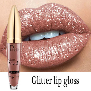 Sexy Diamond Shimmer Glitter Lipg Loss Matte To Glitter Liquid Lipstick Waterproof Diamond Pearl Colour Lip Gloss Makeup Beauty ALODIA STORE