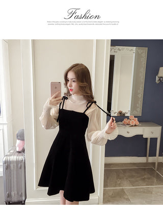 Spring New Elegant Two Piece Korean Dress ALODIA STORE