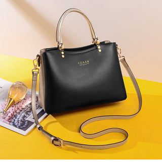FOXER Elegant Bag Leather Lady Handbag Simple Tote bag ALODIA STORE
