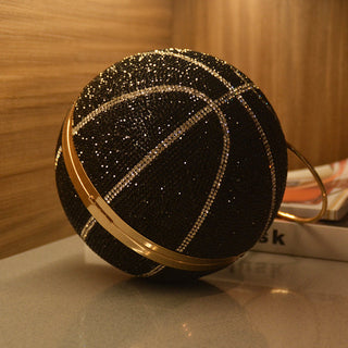 Luxury Basketball Diamond Party Evening Bag Purses and Handbag for Women Ball Shape Shoulder Bag Clutch Designer Crossbody Bag ALODIA STORE