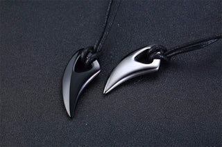 Fashional Domineering Men's Pendant Necklace Adjustable Color Stainless Steel Wolf Teeth Tribal Polished Necklace ALODIA STORE