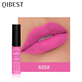 QIBEST Matte Lip Gloss Lip Makeup 34 Colors Velet Nude Waterproof Lipgloss Matte Lipstick Liquid Lipstick Long lasting Lip Tint ALODIA STORE