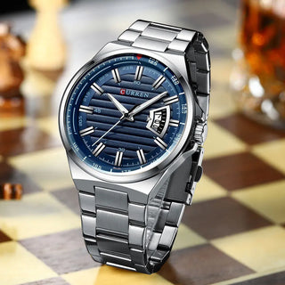 Top Brand CURREN Luxury Quartz Watches for Men Wrist Watch Classic Silver Stainless Steel Strap Men's Watch Waterproof 30M ALODIA STORE