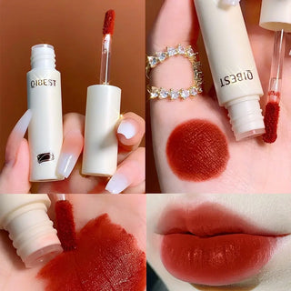 QIBEST Lip Gloss 8 Colors Nude Matte Chocolate Lipstick Waterproof Long Lasting Women Red Lip Tint Velvet Lip Glaze Cosmetics ALODIA STORE