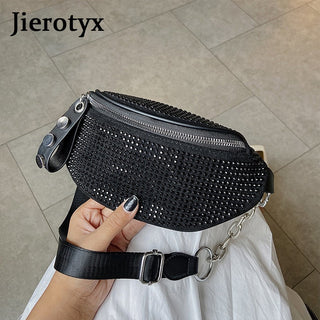 JIEROTYX Fashion Rhinestones Women waist bag ALODIA STORE