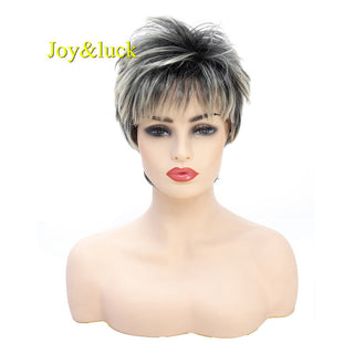 Short Ombre Blonde Wig Synthetic Bob Straight Hair With Bangs Women Natural Daily Wear Wig ALODIA STORE