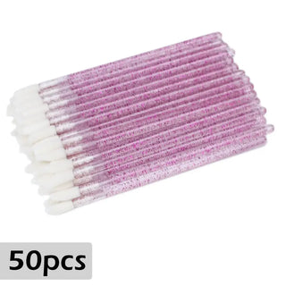 Disposable Lip Brushes 50pcs Eyelash Cleaning Makeup Removing Tools Lipstick Lip Gloss Mascara Wands Set Cosmetic Applicator ALODIA STORE