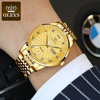 OLEVS Top Brand Automatic Mechanical Men Watch Threaded Dial Waterproof Stainless Steel Strap Classic Men's Watches Luxury ALODIA STORE
