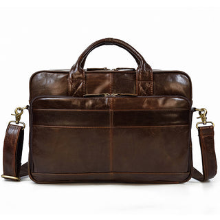 MAHEU Retro Laptop Briefcase Bag Genuine Leather Handbags Casual 15.6 Pad Bag Daily Working Tote Bags Men Male bag for documents ALODIA STORE