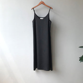 Spring summer Woman Tank Dress Casual Satin Sexy Camisole Elastic Female Home Beach Dresses v-neck camis sexy dress ALODIA STORE