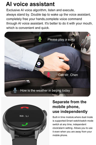 New 390*390 HD Screen NFC Smart Watch Men Bluetooth Call Sport GPS Track Watch Custom Dial Heart Rate ECG PPG Smartwatch For Men ALODIA STORE
