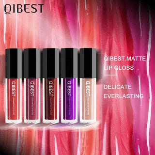 QIBEST Liquid Lipstick Lips Matte Lipgloss Pigment Waterproof - Alodia Store