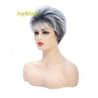 Short Ombre Blonde Wig Synthetic Bob Straight Hair With Bangs Women Natural Daily Wear Wig ALODIA STORE