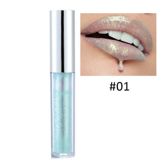 Plump Lip Gloss Lips Makeup Waterproof Long Lasting Holographic Mermaid Lip Tint Nude Moisturizer Glossy Glitter Liquid Lipstick ALODIA STORE