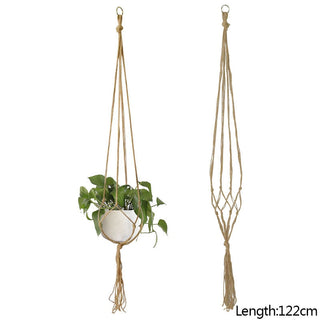 Macrame Handmade Plant Hanger Baskets Flower Pots Holder Balcony Hanging Decoration Knotted Lifting Rope Home Garden Supplies ALODIA STORE