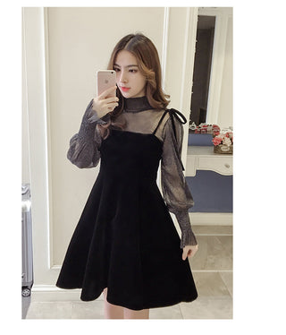 Spring New Elegant Two Piece Korean Dress ALODIA STORE