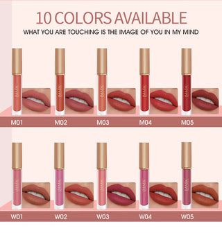 IMAGIC  5-color Set Waterproof Matte Velvet Nude Nude Color Lipstick Lip Gloss Deep Red Long Lasting Lip Gloss Female Lip - Alodia Store