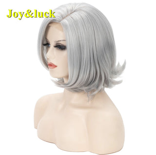 Short Ombre Blonde Wig Synthetic Bob Straight Hair With Bangs Women Natural Daily Wear Wig ALODIA STORE