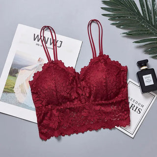SVOKOR Women Wireless Lace Bra Push Up Tube Top Plus Size Sport Bralette Underwear Non-adjusted Straps Lingerie Full Cup ALODIA STORE