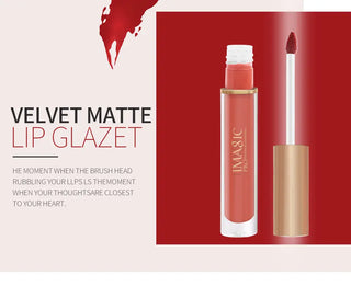IMAGIC  5-color Set Waterproof Matte Velvet Nude Nude Color Lipstick Lip Gloss Deep Red Long Lasting Lip Gloss Female Lip - Alodia Store