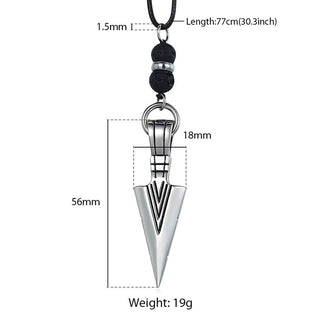 Unique Men's Necklace Stainless Steel Arrow Pendant Matte Black Glass Beaded Necklace Male Jewelry Dropshipping DNM07 ALODIA STORE