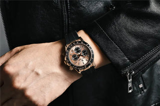 PAGANI DESIGN Top Brand New Rubber Strap Chronograph Watch Men Quartz Wristwatch Luxury Sapphire Glass Sports Watch Men Relogio ALODIA STORE