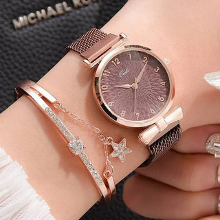Luxury Women Bracelet Quartz Watches For Women Magnetic Watch Ladies Sports Dress Pink Dial Wrist Watch Clock Relogio Feminino ALODIA STORE