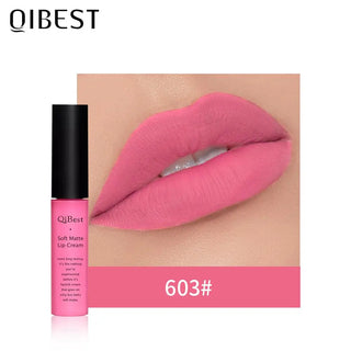 QIBEST Matte Lip Gloss Lip Makeup 34 Colors Velet Nude Waterproof Lipgloss Matte Lipstick Liquid Lipstick Long lasting Lip Tint ALODIA STORE