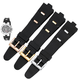 Silicone Watch Barcelet Watch Accessories Band for BVLGARI DP42C14SVDGMT Convex 8mm Rubber Strap Men and Women 2 Types ALODIA STORE