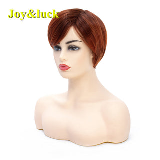 Short Ombre Blonde Wig Synthetic Bob Straight Hair With Bangs Women Natural Daily Wear Wig ALODIA STORE
