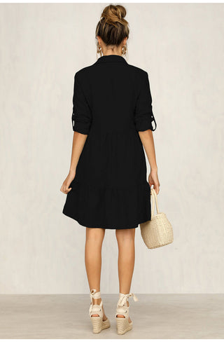 Shirt Dress Long Sleeve Women Clothing Autumn Winter Dress Button Turn-down Collar Ladies A-line Mini Party Dress 2022 Vestidos ALODIA STORE
