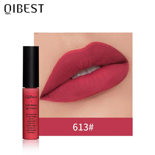 QIBEST Matte Lip Gloss Lip Makeup 34 Colors Velet Nude Waterproof Lipgloss Matte Lipstick Liquid Lipstick Long lasting Lip Tint ALODIA STORE