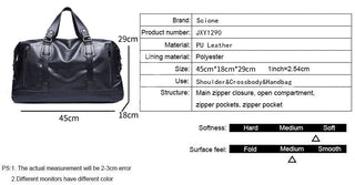Fashion Men's Travel Bags Luggage Waterproof Suitcase Duffel Bag Big Large Capacity Bags Casual High-Capacity PU Leather Handbag ALODIA STORE