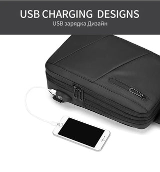 EURCOOL Crossbody Bag Men USB Charging Chest Pack Travel Water Repellent Hand Casual Shoulder Bag Male Purses сумки на плечо ALODIA STORE
