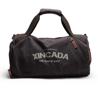 Male Large Capacity Canvas Travel Bags Men Fitness Sports Training Handbag With Shoes Pocket Black Khaki Shoulder Bag XA32M ALODIA STORE