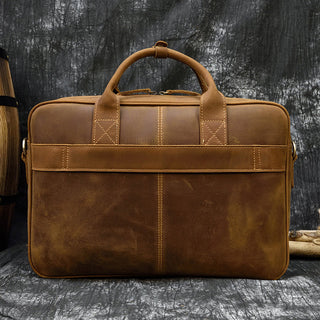 MAHEU Retro Laptop Briefcase Bag Genuine Leather Handbags Casual 15.6 Pad Bag Daily Working Tote Bags Men Male bag for documents ALODIA STORE
