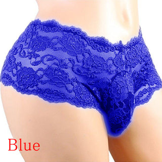Sexy Panties Plus Size Lace Sissy Men's Underwear Sexy Lingerie Male Breathable Jockstrap Briefs G-String Thongs Porno Underpant ALODIA STORE