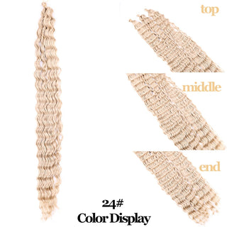 Full Star Crochet Hair Pink Ombre Blonde Ocean Wave 32 Inch Synthetic Hair 100g Soft Braiding Hair Extensions Deep Wave Twist ALODIA STORE