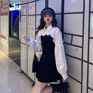 Elegant Party Dress Women Long Sleeve Sweet Empire High Street Mini Dress Gothic Y2k Dress ALODIA STORE