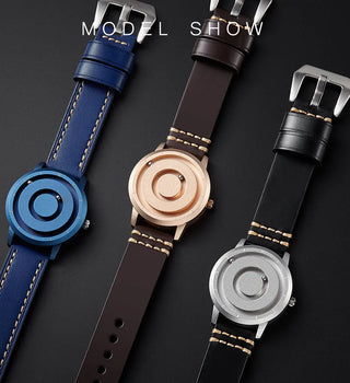 EUTOUR New Innovative Blue Gold Magnetic Metal Multifunctional Watch Men's Fashion Sports Quartz Watch Simple Men's Watch ALODIA STORE