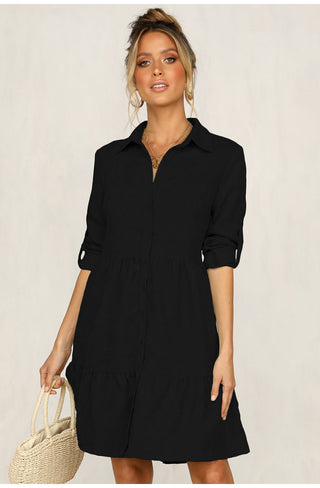 Shirt Dress Long Sleeve Women Clothing Autumn Winter Dress Button Turn-down Collar Ladies A-line Mini Party Dress 2022 Vestidos ALODIA STORE