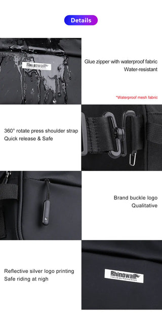Rhinowalk Handlebar Bag Bicycle Bag Frame Pannier Bag Waterproof Multifunction Portable Shoulder Bag Cycling Bag Bike Accessorie ALODIA STORE