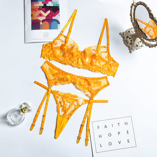 Ellolace Sexy Lingerie Exotic Costumes Lace Transparent Underwear Women Sensual Lingerie Woman Porn Erotic Lingerie 3 Pieces ALODIA STORE