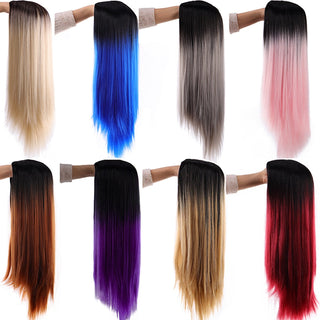 SHANGKE Synthetic Cosplay Wig Long Straight Middle Part Hair Blonde Pink Black Heat Resistant Fiber Long Hair Wigs For Women ALODIA STORE