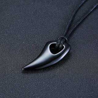 Fashional Domineering Men's Pendant Necklace Adjustable Color Stainless Steel Wolf Teeth Tribal Polished Necklace ALODIA STORE