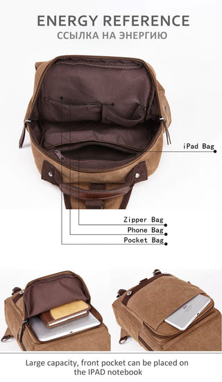 Scione Small Canvas Backpack Men Travel Back Pack Multifunctional Shoulder Bag Women Laptop Rucksack School Bags Female Daypack ALODIA STORE